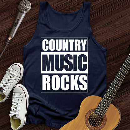 Printify Tank Top Navy / XS Country Music Rocks Unisex Tank Top