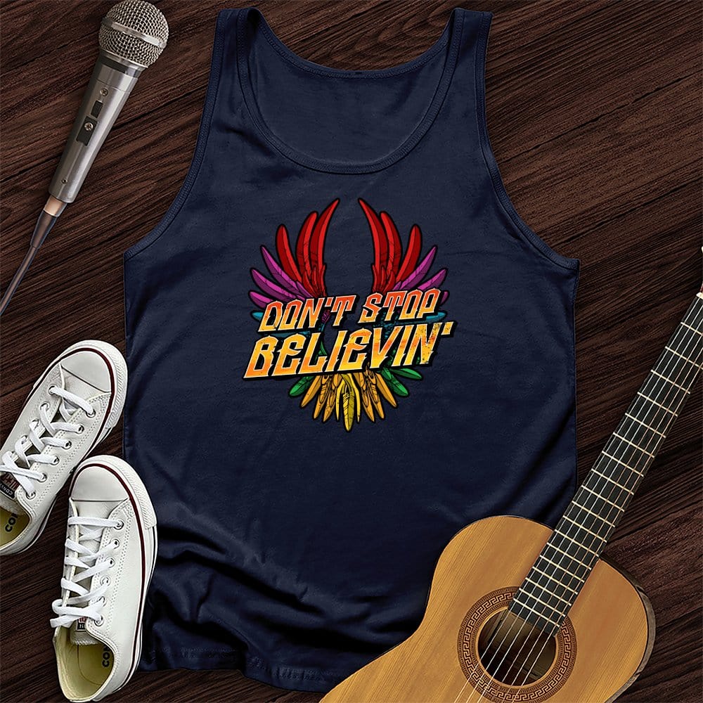 Printify Tank Top Navy / XS Don't Stop Believin' Unisex Tank Top