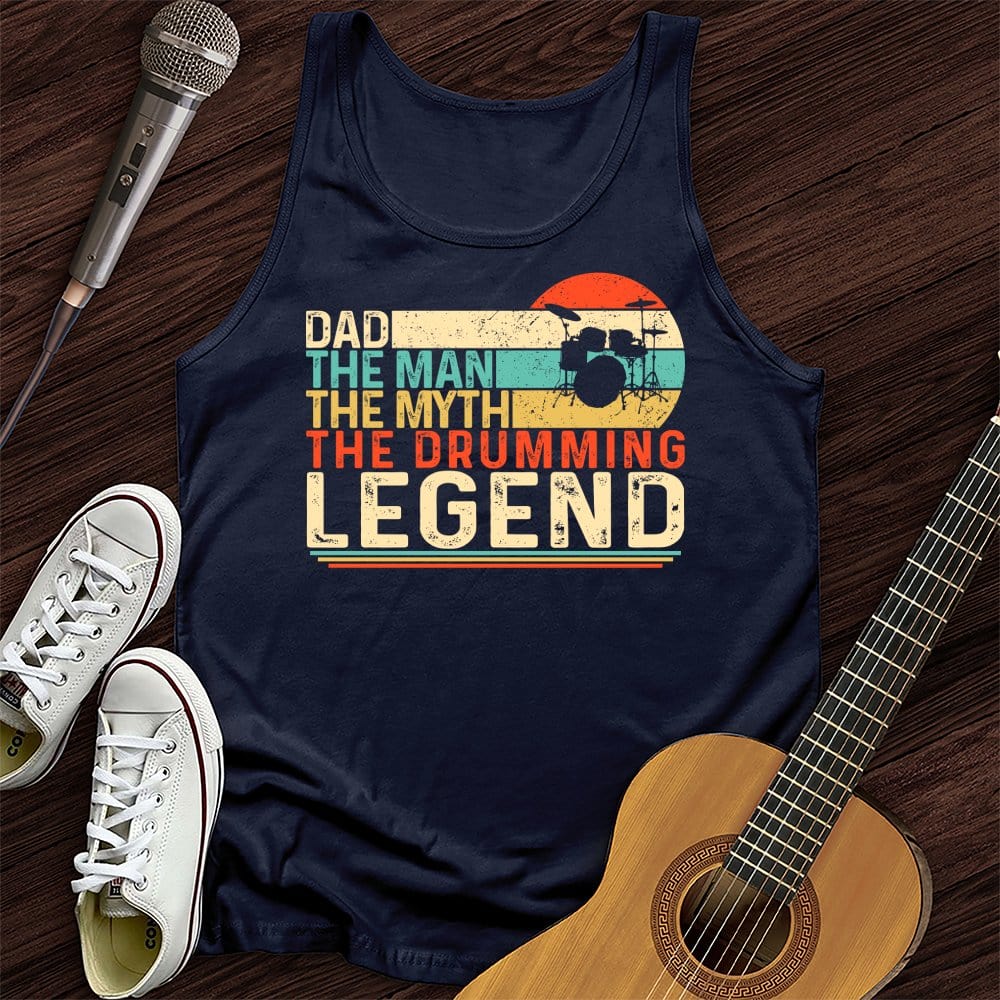 Printify Tank Top Navy / XS Drummer Legend Dad Unisex Tank Top