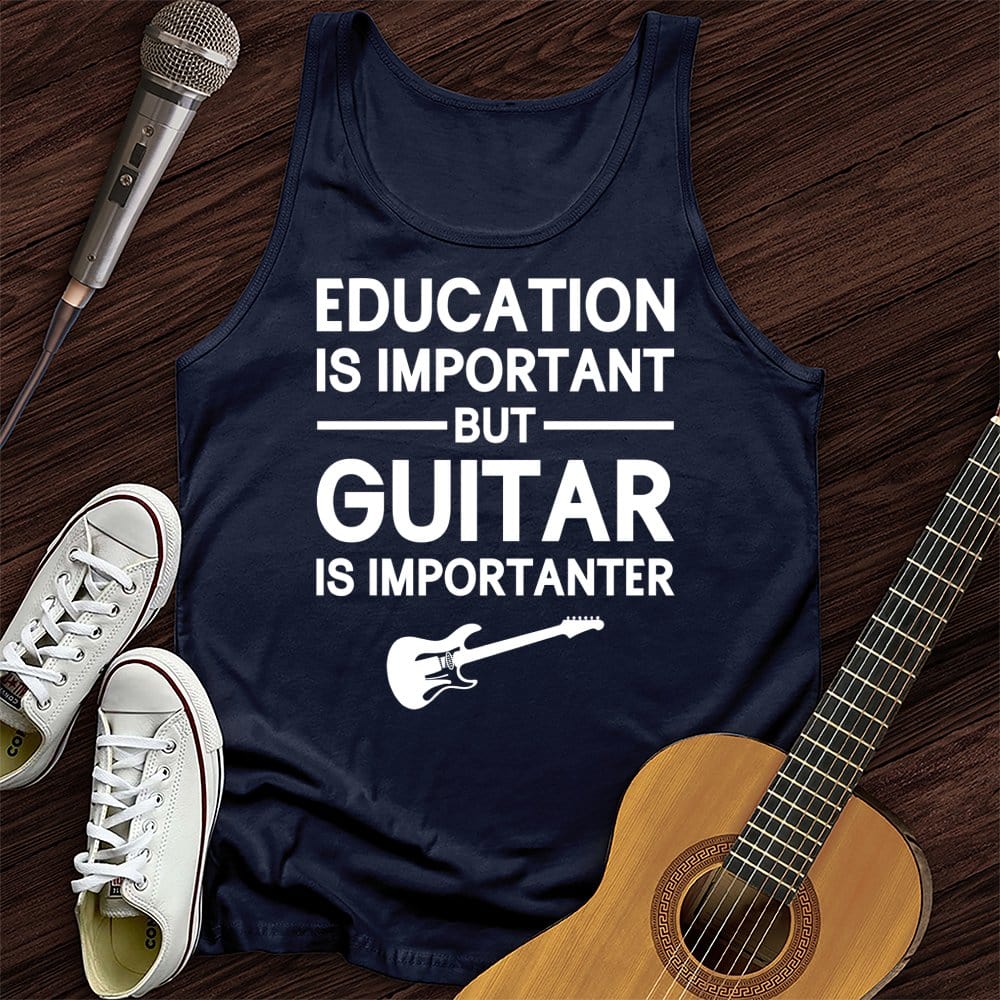 Printify Tank Top Navy / XS Education Is Important But Piano Is Importanter Tank Top