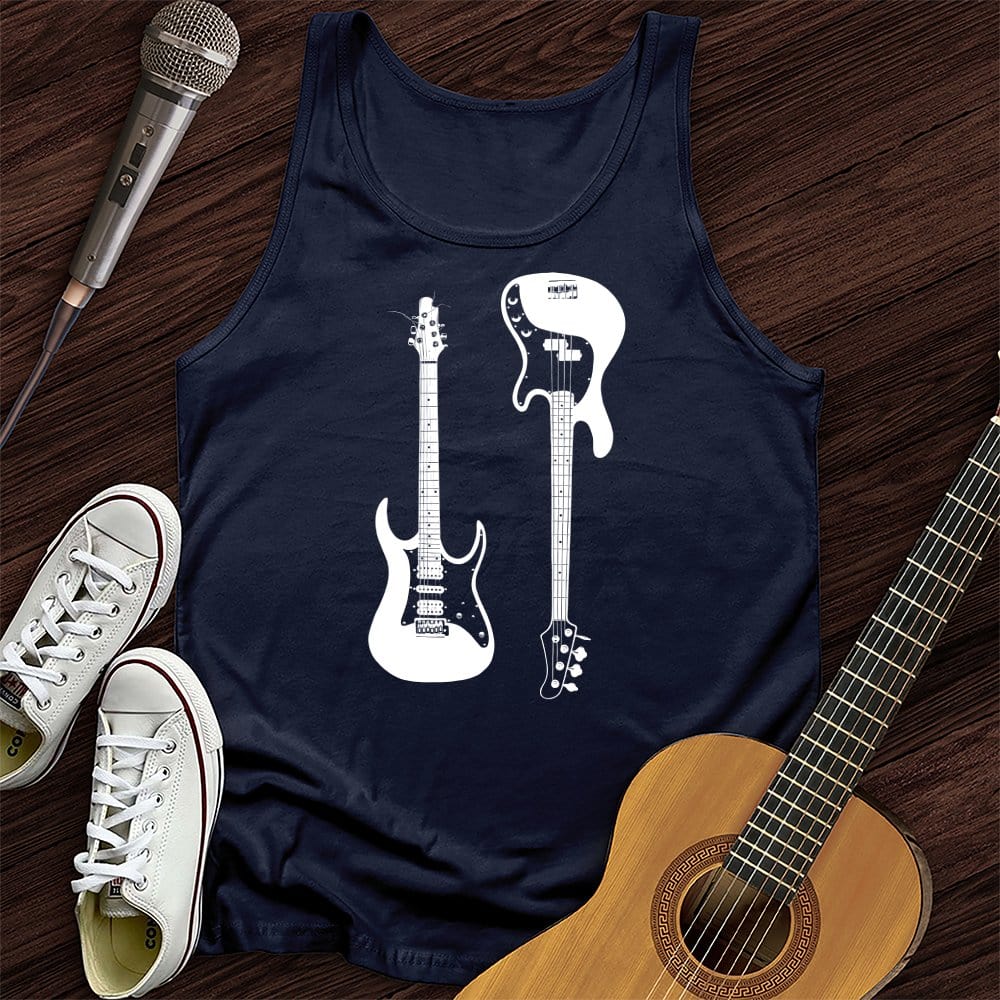 Printify Tank Top Navy / XS Electric and Bass Guitar Unisex Tank Top