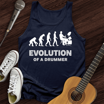 Printify Tank Top Navy / XS Evolution Of A Drummer Tank Top