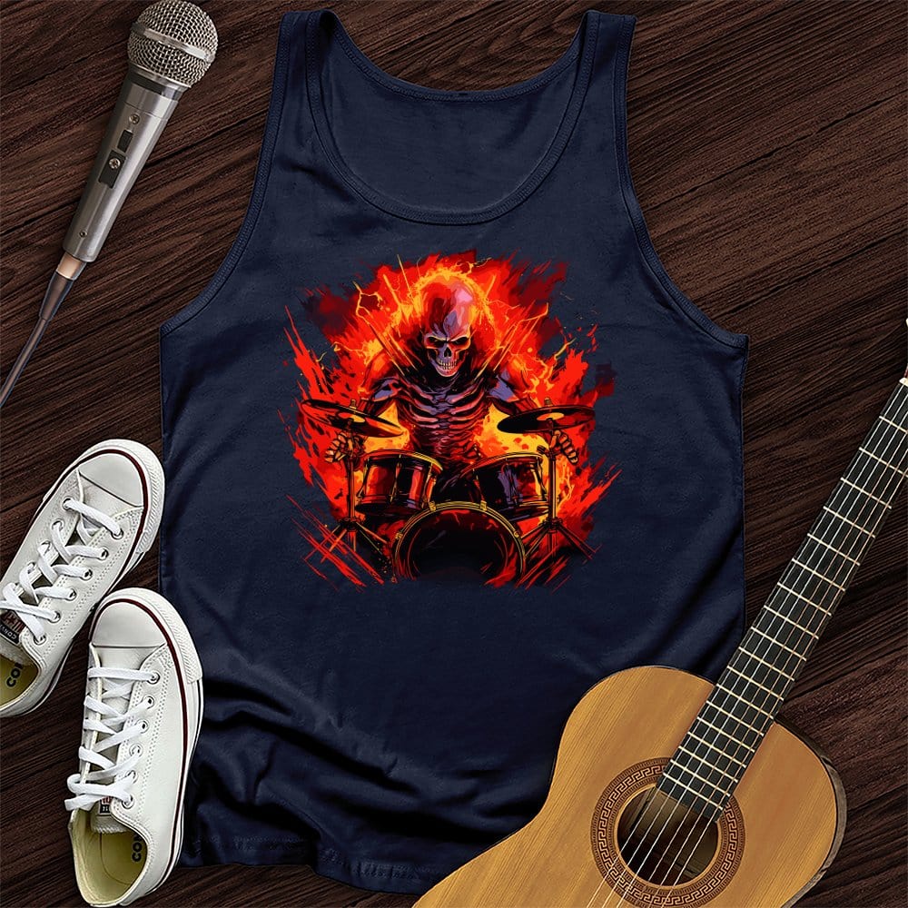 Printify Tank Top Navy / XS Fiery Drummer Unisex Tank Top