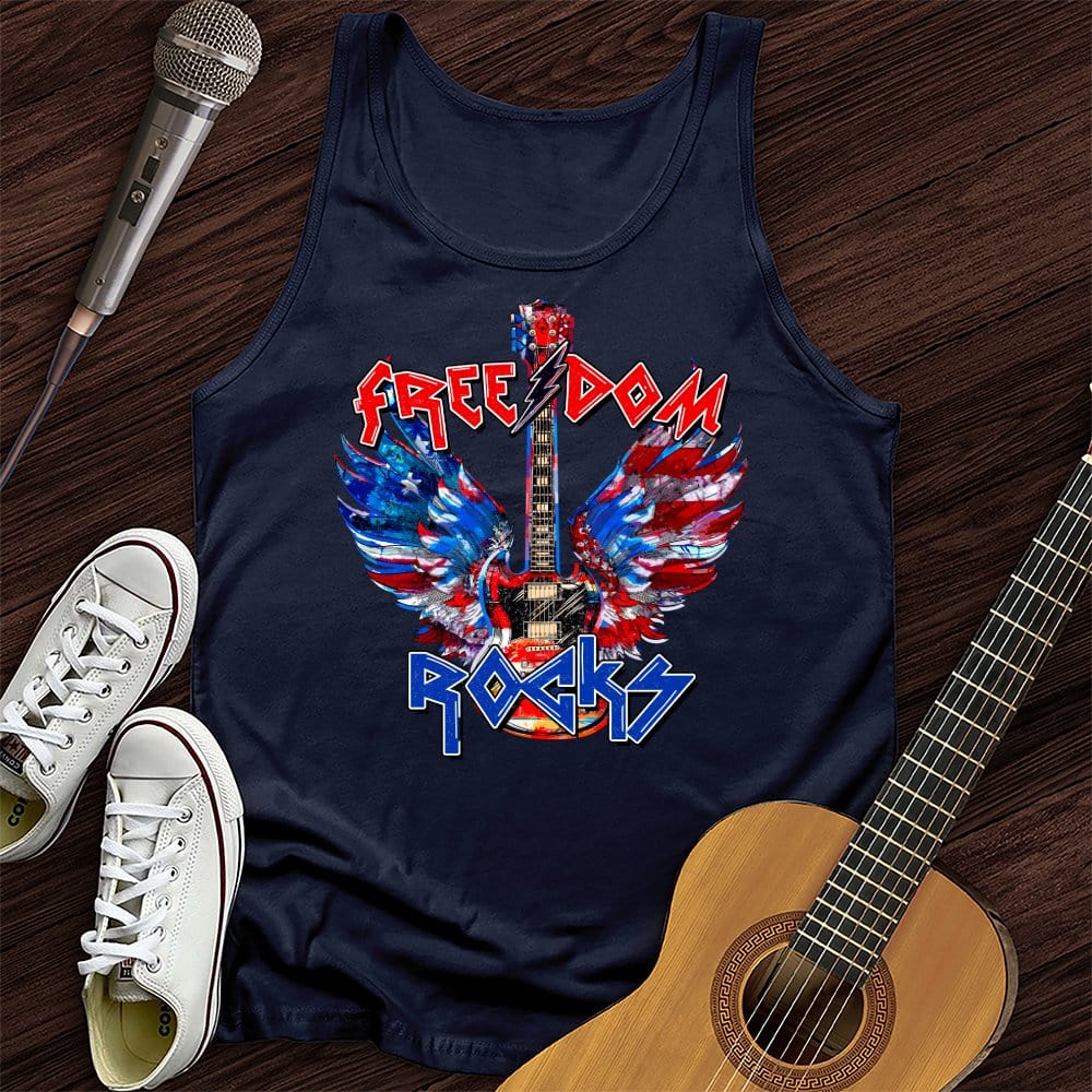 Printify Tank Top Navy / XS Freedom Rocks Unisex Tank Top