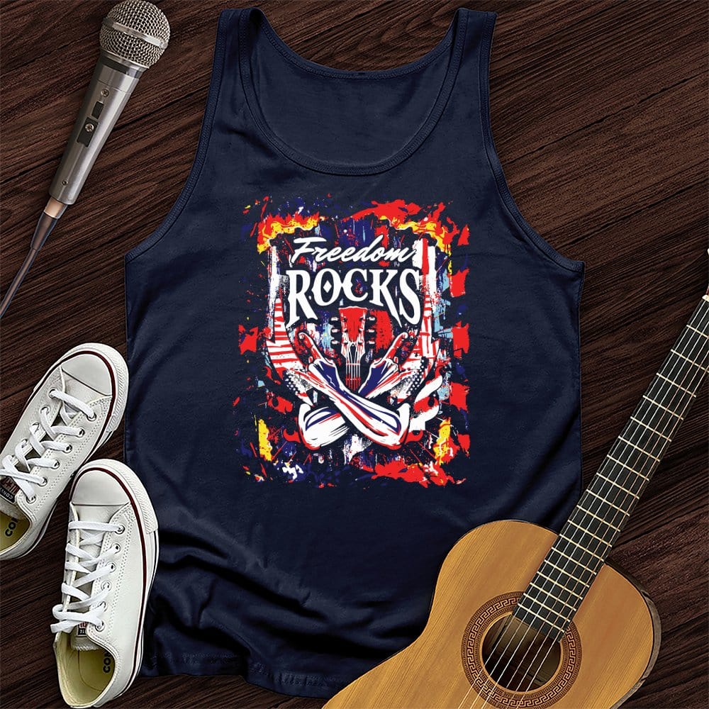 Printify Tank Top Navy / XS Freedom Totally Rocks Unisex Tank Top