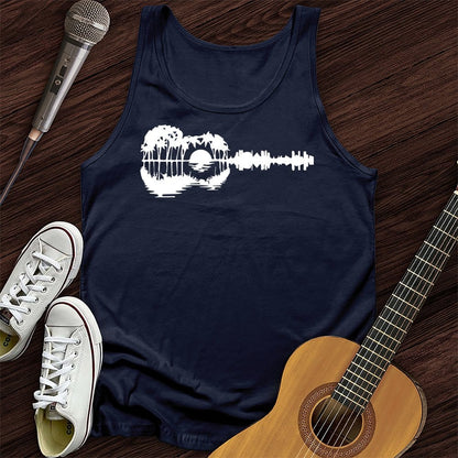 Printify Tank Top Navy / XS Guitar Landscape Unisex Tank Top