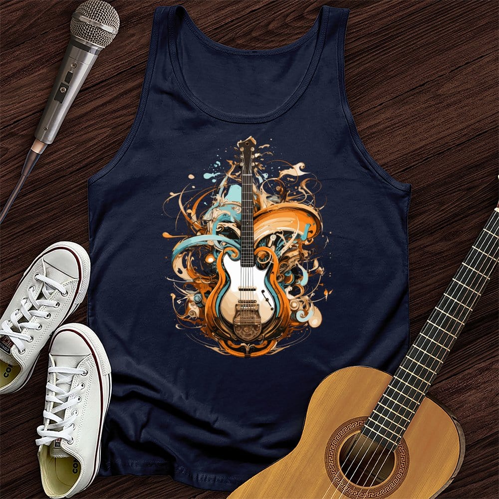 Printify Tank Top Navy / XS Guitar Steampunk Unisex Tank Top