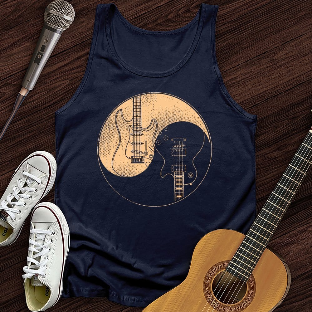 Printify Tank Top Navy / XS Guitars Yin Yang Unisex Tank Top