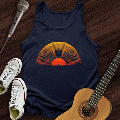 Printify Tank Top Navy / XS Half Record Unisex Tank Top