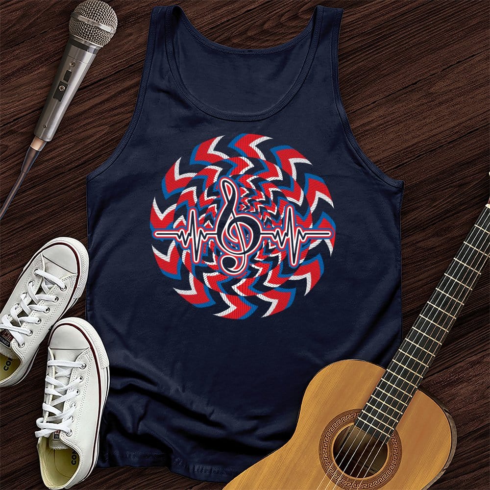 Printify Tank Top Navy / XS Heartbeat Music Note Unisex Tank Top