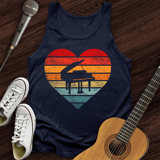 Printify Tank Top Navy / XS I Love Piano Tank Top