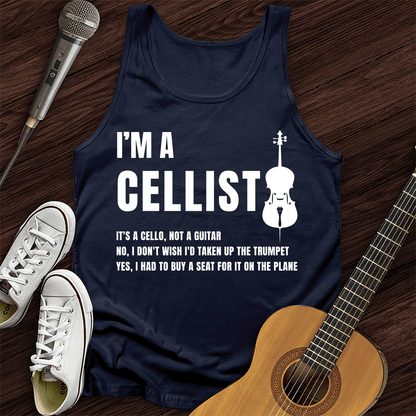 Printify Tank Top Navy / XS I'm A Cellist Tank Top