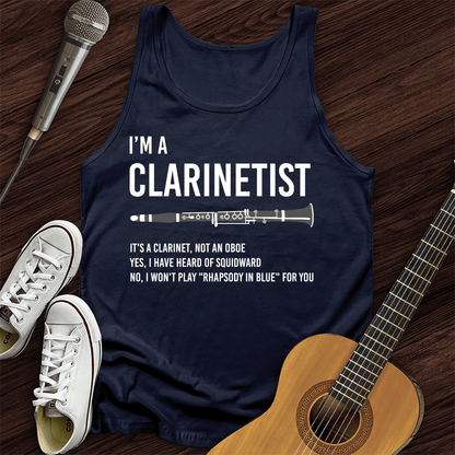 Printify Tank Top Navy / XS I'm A Clarinetist Tank Top