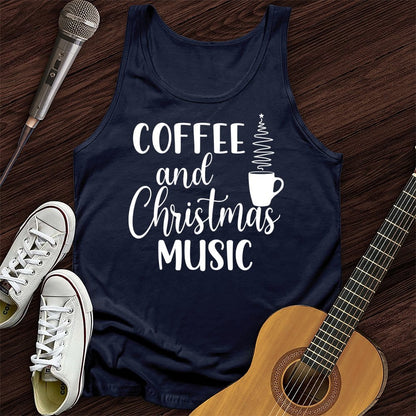 Printify Tank Top Navy / XS I Run on Coffee Unisex Tank Top