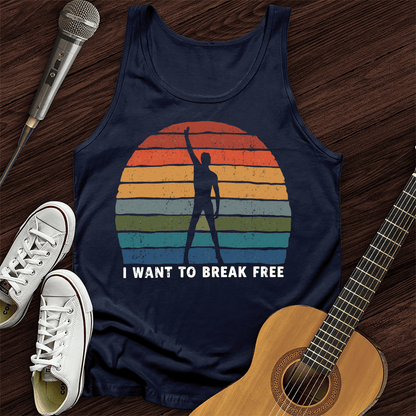 Printify Tank Top Navy / XS I Want To Break Free Tank Top