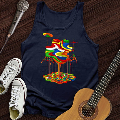 Printify Tank Top Navy / XS Melting Drums Unisex Tank Top