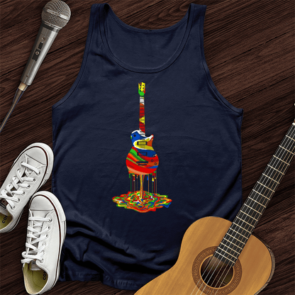 Printify Tank Top Navy / XS Melting Guitar Unisex Tank Top
