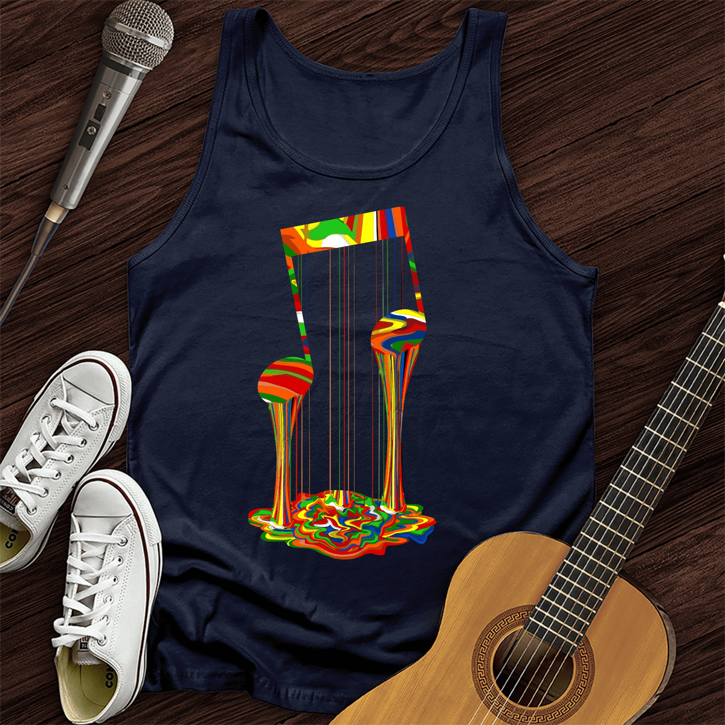 Printify Tank Top Navy / XS Melting Note Unisex Tank Top