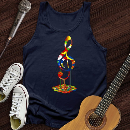 Printify Tank Top Navy / XS Melting Treble Clef Unisex Tank Top