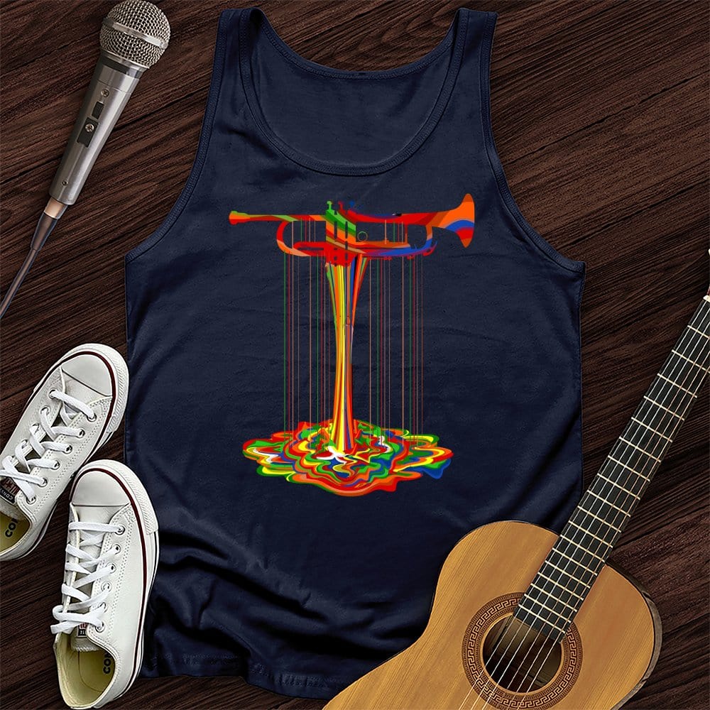 Printify Tank Top Navy / XS Melting Trumpet Unisex Tank Top