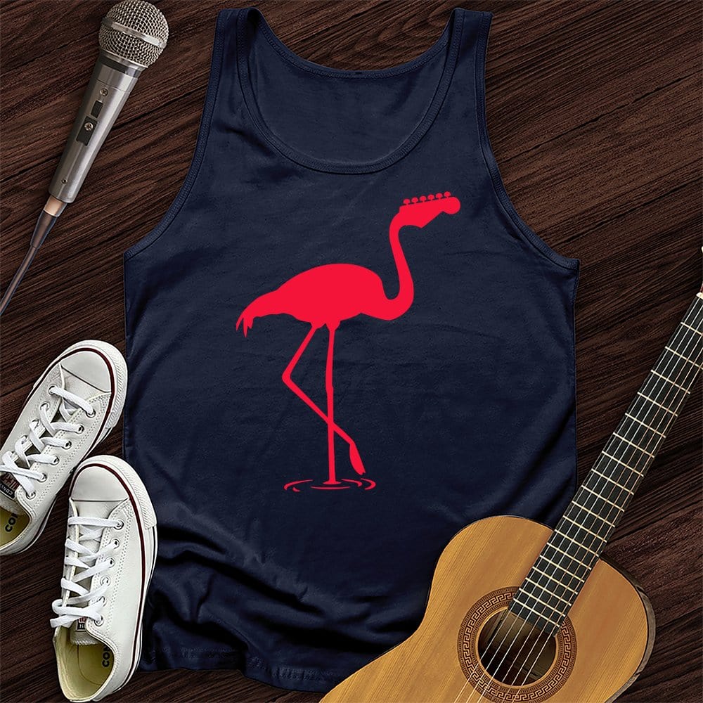 Printify Tank Top Navy / XS Music Flamingo Unisex Tank Top