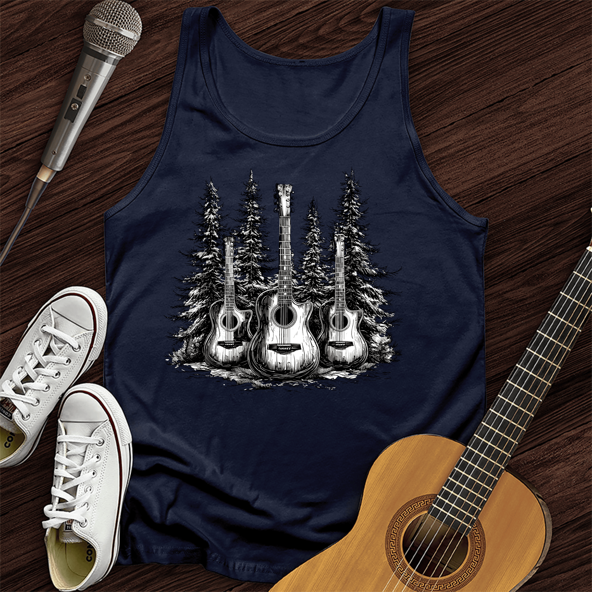 Printify Tank Top Navy / XS Music In Nature Tank Top