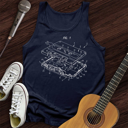 Printify Tank Top Navy / XS Patent for Cassette Unisex Tank Top