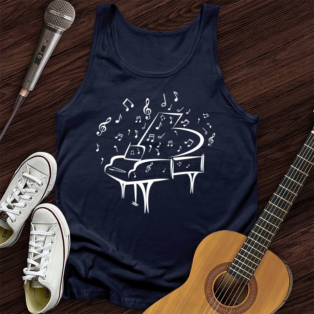 Printify Tank Top Navy / XS Piano Made Of Notes Unisex Tank Top