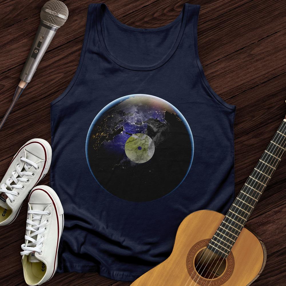 Printify Tank Top Navy / XS Planet Record Unisex Tank Top