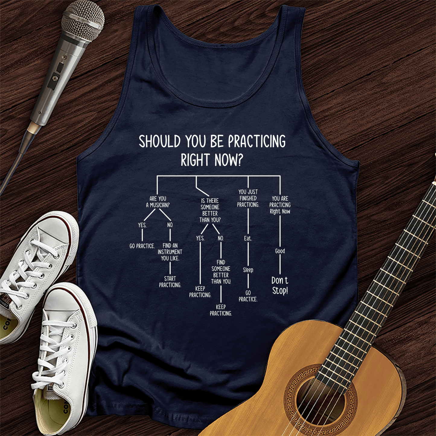 Printify Tank Top Navy / XS Practicing Right Now Tank Top