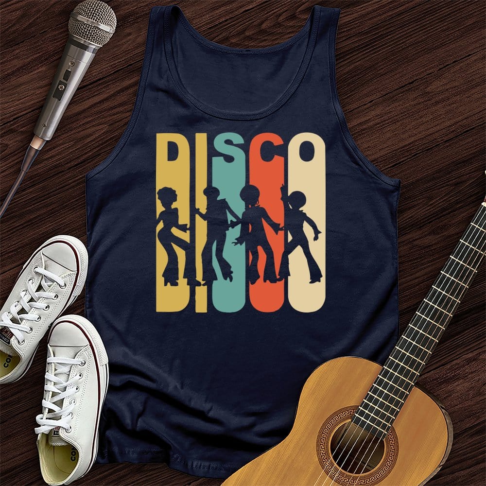 Printify Tank Top Navy / XS Retro Disco Unisex Tank Top