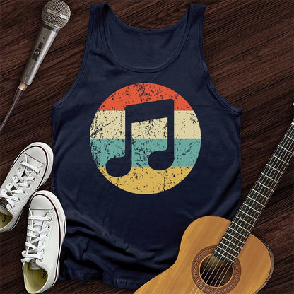Printify Tank Top Navy / XS Retro Music Note Unisex Tank Top