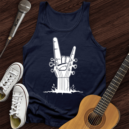 Printify Tank Top Navy / XS Rock on Guitar Unisex Tank Top