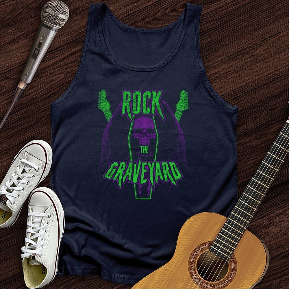 Printify Tank Top Navy / XS Rock The Graveyard Unisex Tank Top