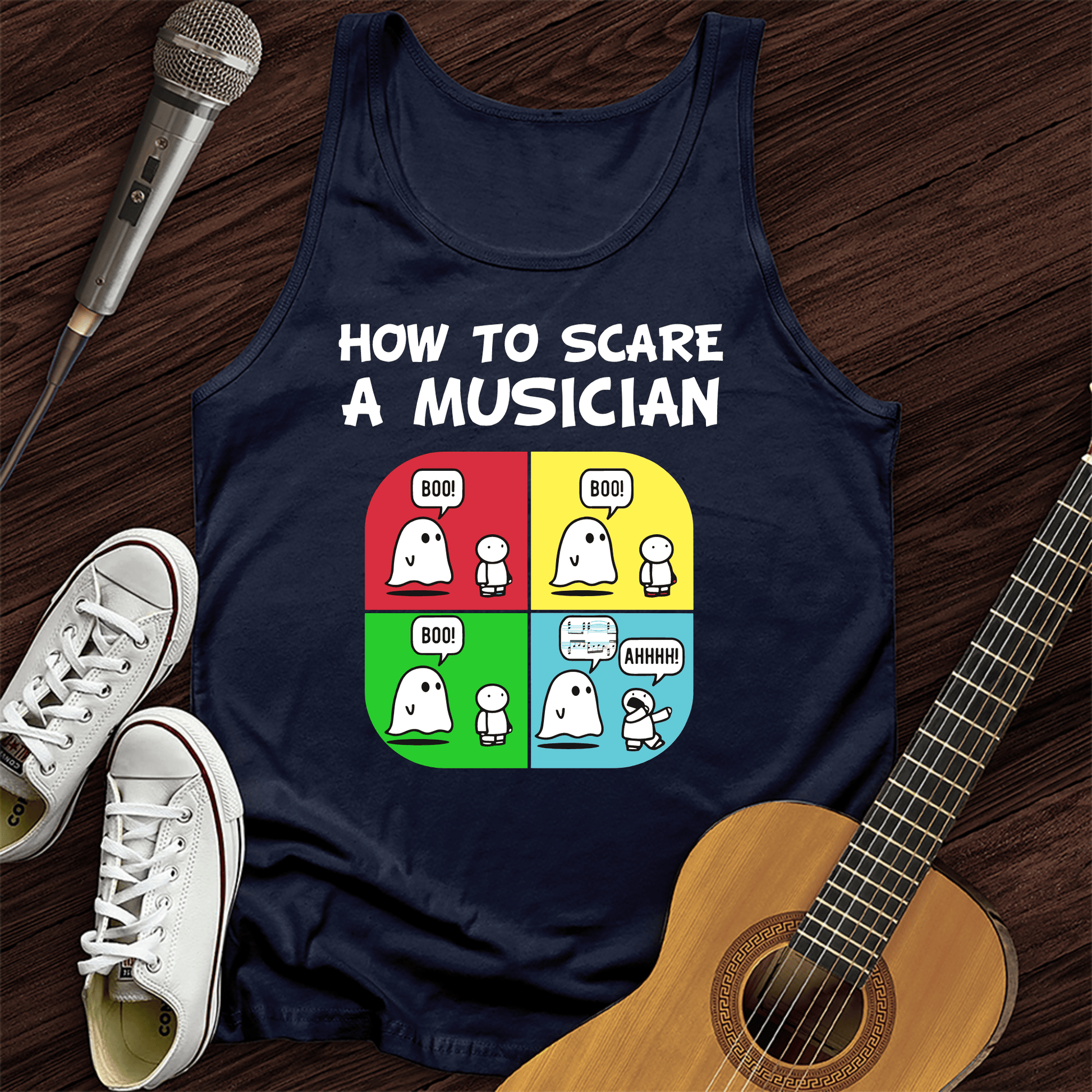 Printify Tank Top Navy / XS Scare A Musician Tank Top