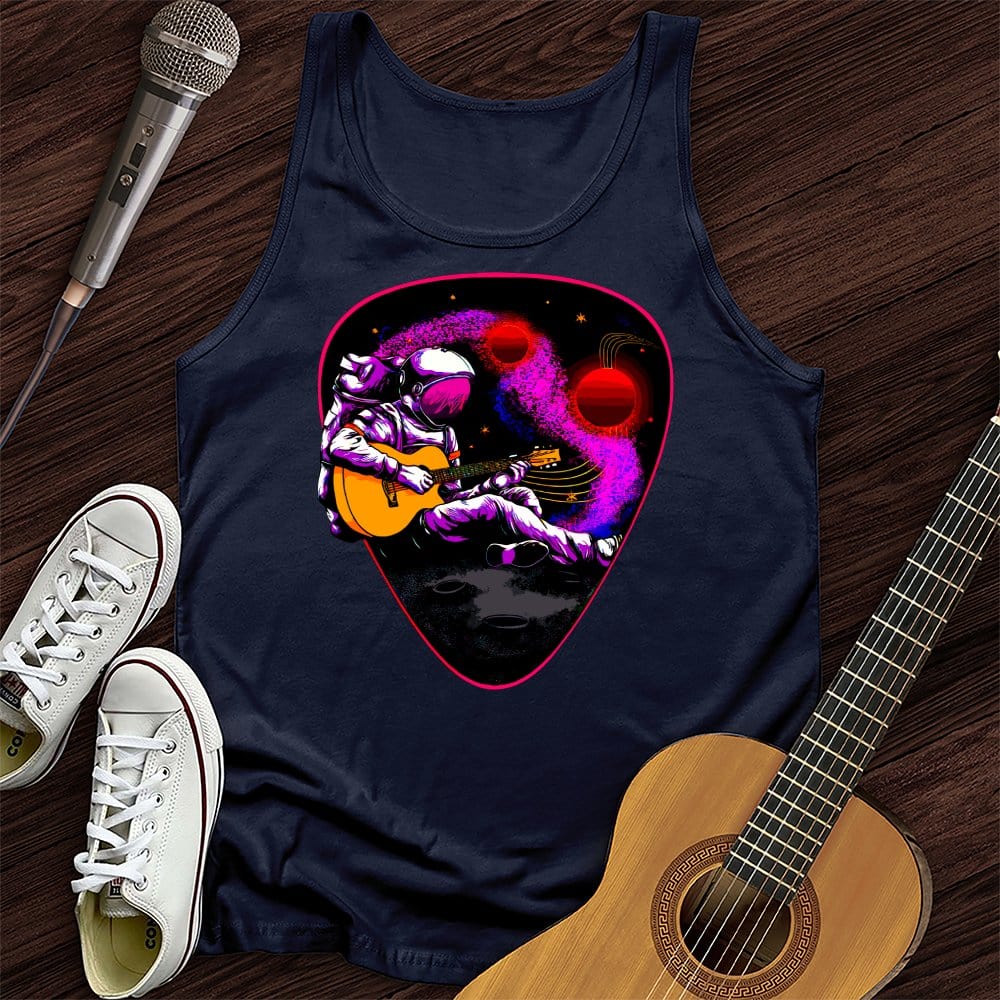 Printify Tank Top Navy / XS Space Guitar Plectrum Unisex Tank Top