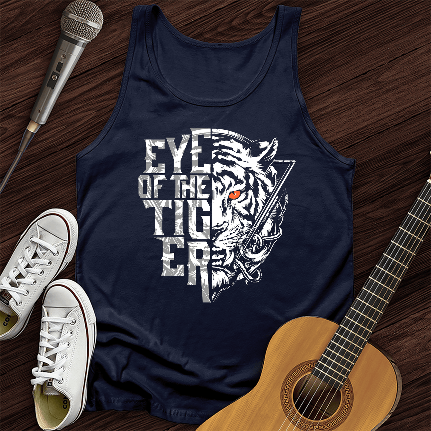 Printify Tank Top Navy / XS Tiger Unisex Tank Top