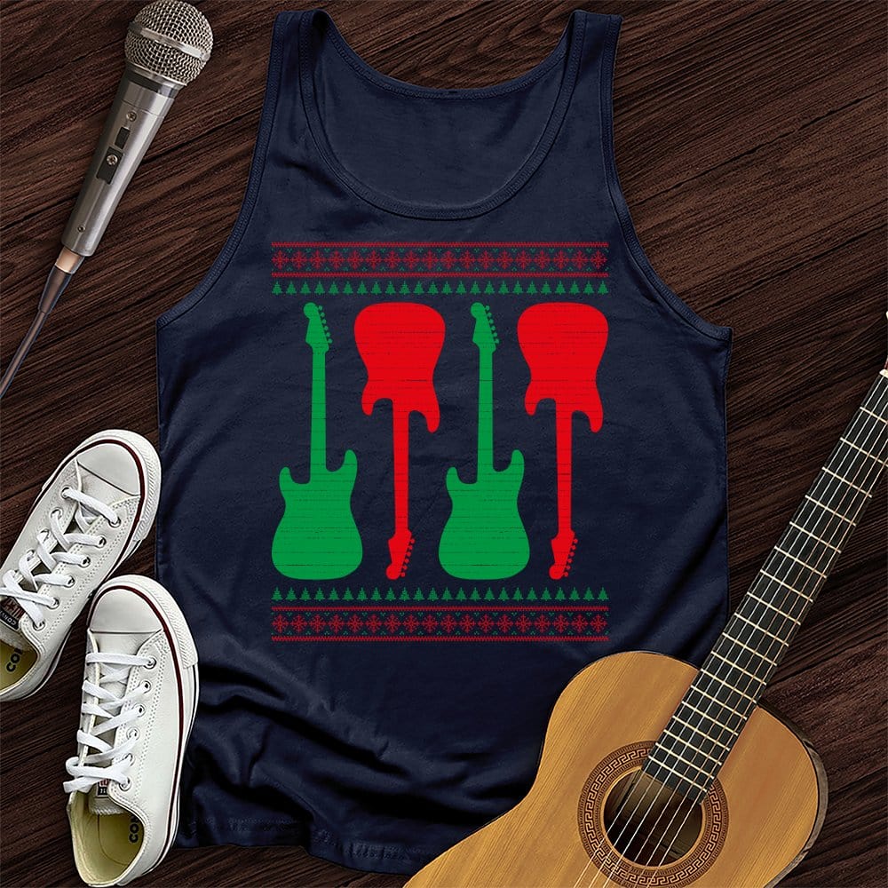 Printify Tank Top Navy / XS Ugly Guitar Holiday Unisex Tank Top