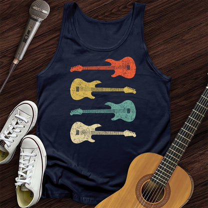 Printify Tank Top Navy / XS Vintage Bass Guitar Unisex Tank Top