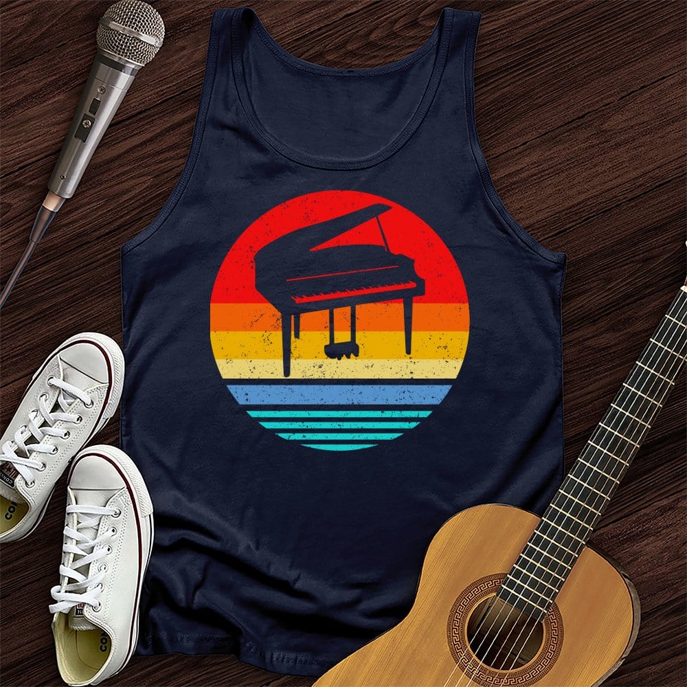 Printify Tank Top Navy / XS Vintage Piano Unisex Tank Top