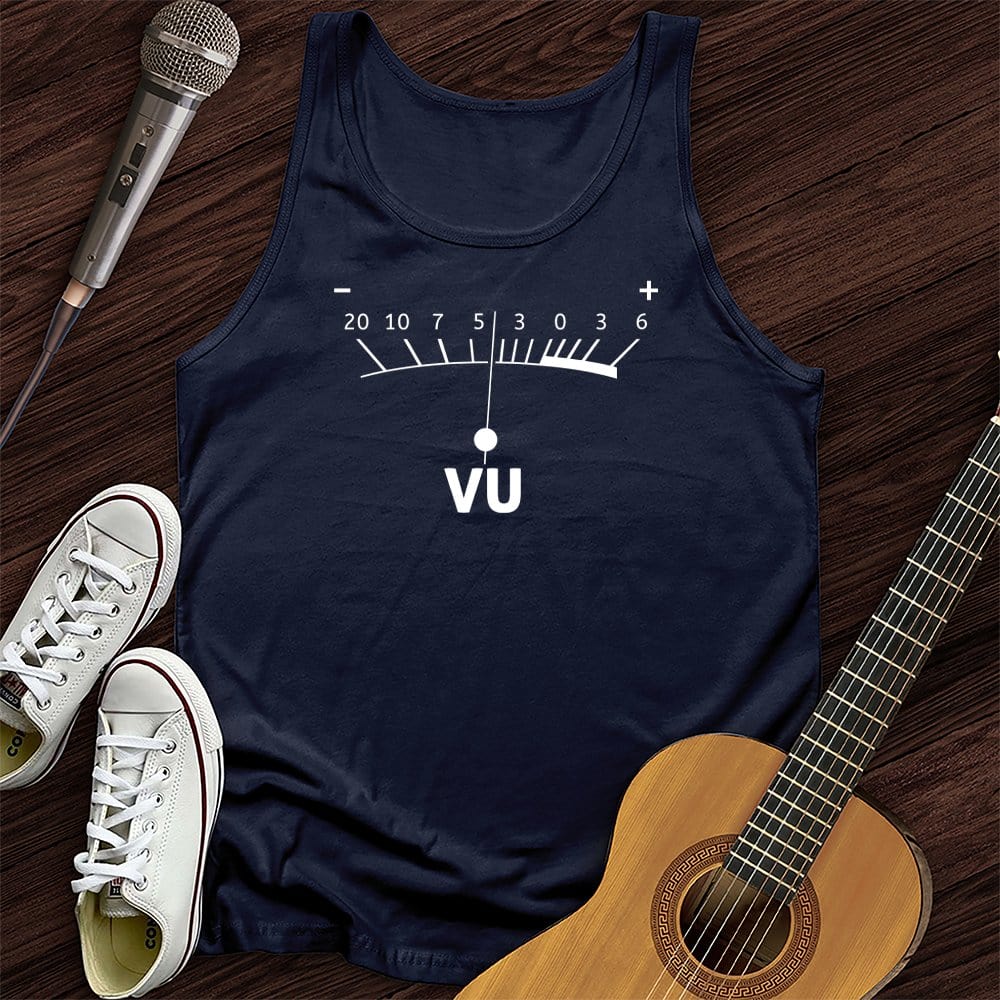 Printify Tank Top Navy / XS VU Meter B&W Unisex Tank