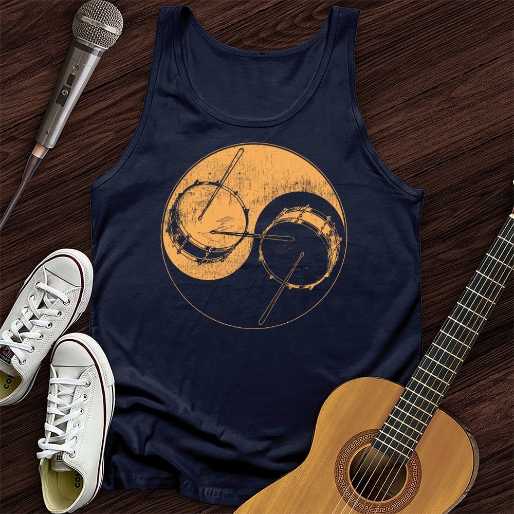 Printify Tank Top Navy / XS Yin Yang Drums Tank Top