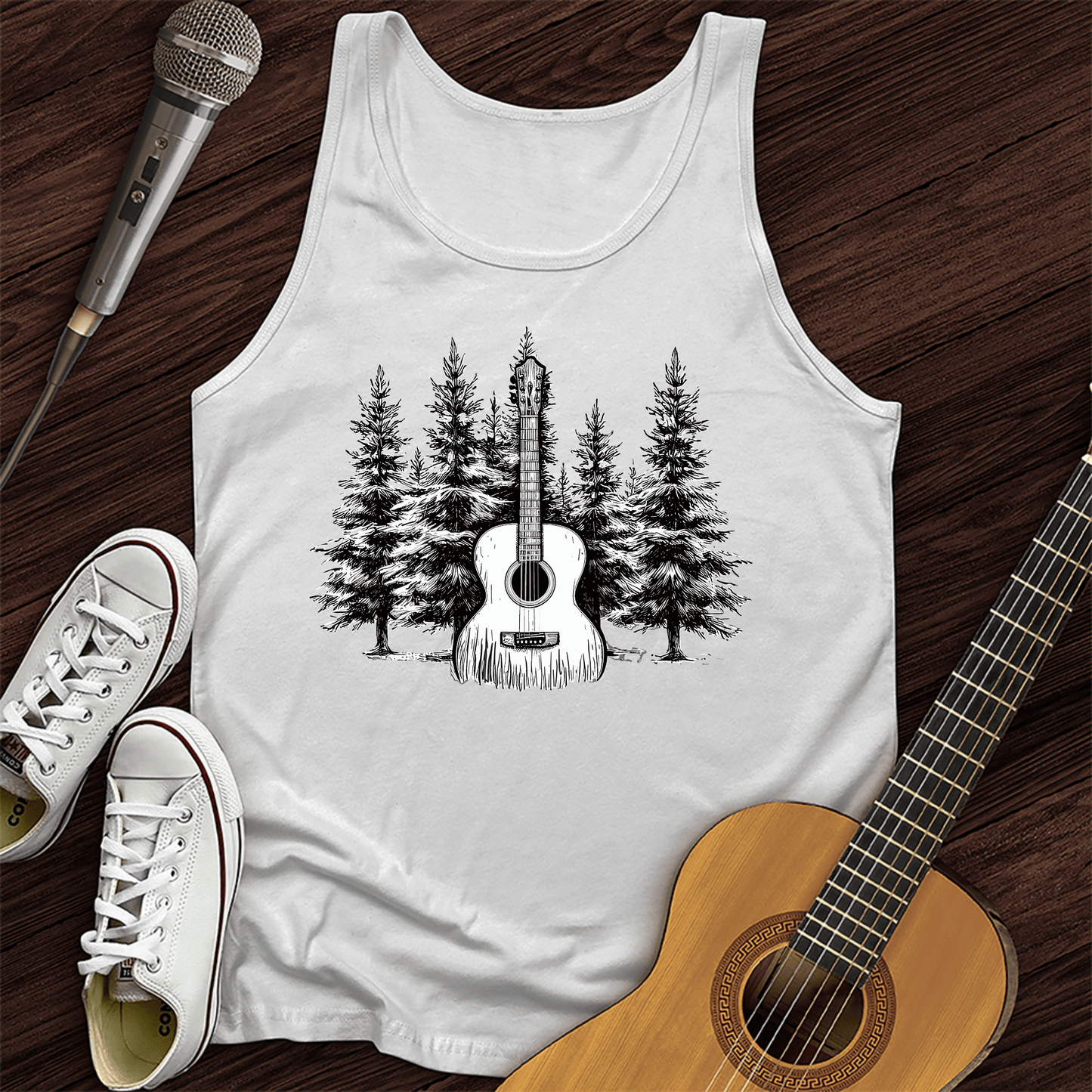 Printify Tank Top White / XS Acoustic Pines Tank Top