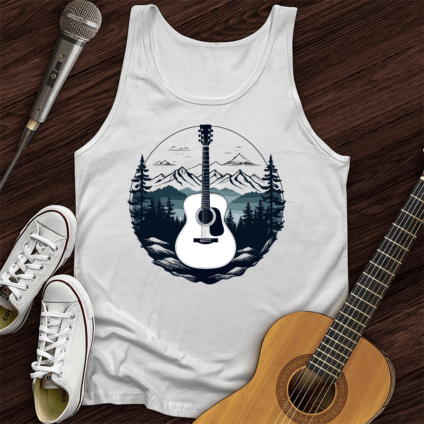 Printify Tank Top White / XS Acoustic Vibes Tank Top