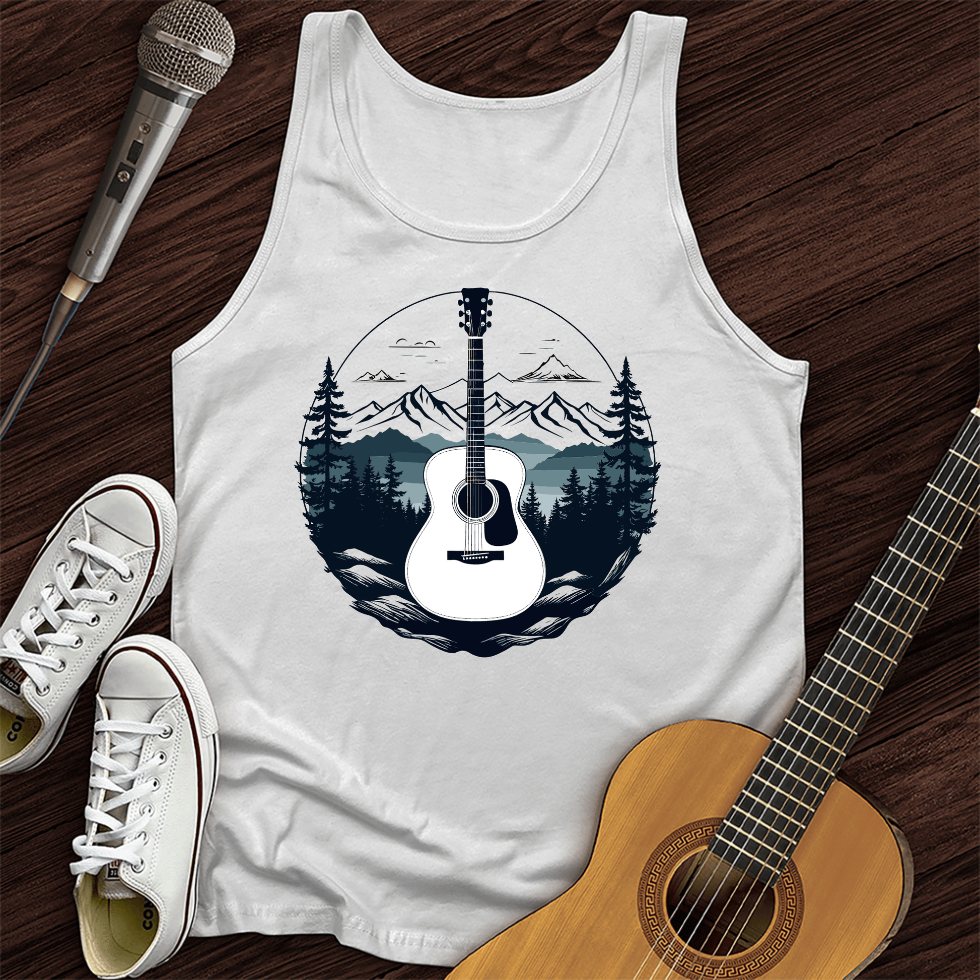 Printify Tank Top White / XS Acoustic Vibes Tank Top