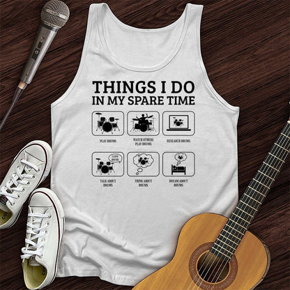 Printify Tank Top White / XS All I Do is Drum Unisex Tank