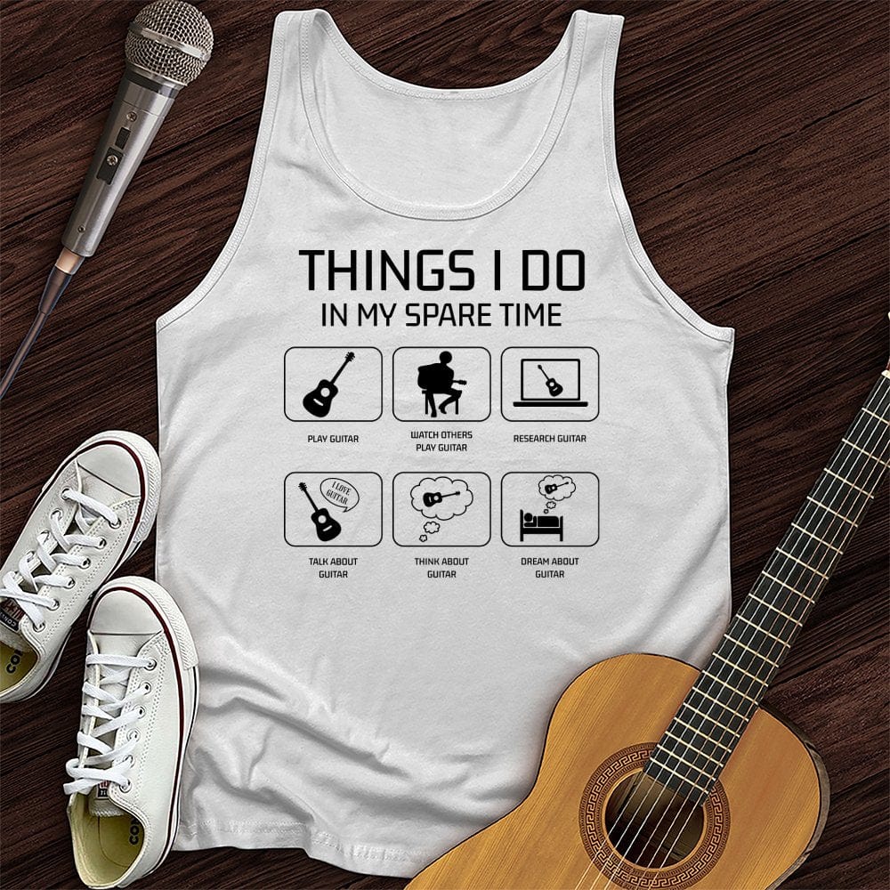 Printify Tank Top White / XS All I Do is Guitar Unisex Tank