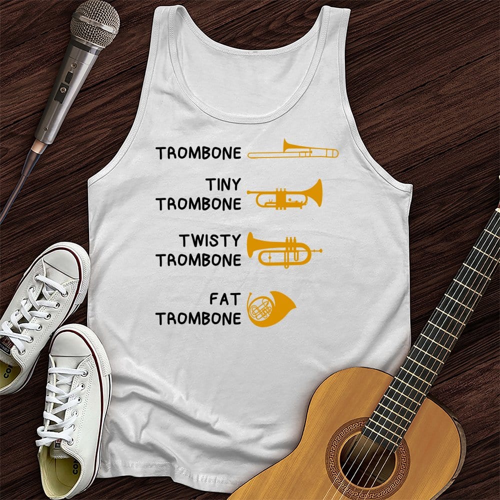 Printify Tank Top White / XS All Trombones Unisex Tank Top