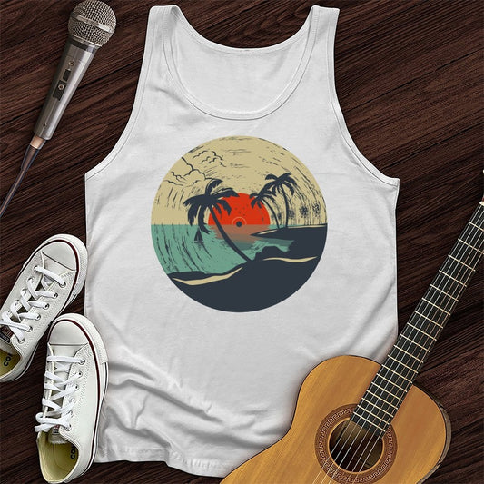 Printify Tank Top White / XS Beach Record Unisex Tank Top