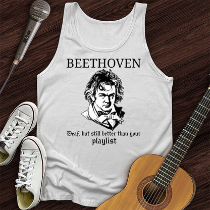 Printify Tank Top White / XS Beethoven Deaf Unisex Tank
